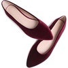 image:imageHee grand Pointed Toe Flats for Women Casual SlipOn Loafers Comfort Work Shoes Velvet Dressy ShoesWine Red