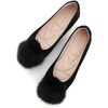 image:imageHee grand Pom Pom Ballet Flats for Women Suede Pointed Toe SlipOn Casual Comfortable Flat Shoes448black