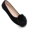 image:imageHee grand Pom Pom Ballet Flats for Women Suede Pointed Toe SlipOn Casual Comfortable Flat Shoes448black