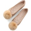 image:imageHee grand Pom Pom Ballet Flats for Women Suede Pointed Toe SlipOn Casual Comfortable Flat Shoes448khaki