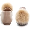image:imageHee grand Pom Pom Ballet Flats for Women Suede Pointed Toe SlipOn Casual Comfortable Flat Shoes448khaki