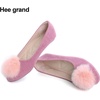 image:imageHee grand Pom Pom Ballet Flats for Women Suede Pointed Toe SlipOn Casual Comfortable Flat Shoes448pink