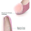 image:imageHee grand Pom Pom Ballet Flats for Women Suede Pointed Toe SlipOn Casual Comfortable Flat Shoes448pink