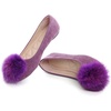 image:imageHee grand Pom Pom Ballet Flats for Women Suede Pointed Toe SlipOn Casual Comfortable Flat Shoes448purple