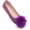 image:imageHee grand Pom Pom Ballet Flats for Women Suede Pointed Toe SlipOn Casual Comfortable Flat Shoes448purple