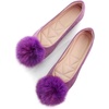 image:imageHee grand Pom Pom Ballet Flats for Women Suede Pointed Toe SlipOn Casual Comfortable Flat Shoes448purple