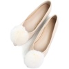 image:imageHee grand Pom Pom Ballet Flats for Women Suede Pointed Toe SlipOn Casual Comfortable Flat ShoesApricot