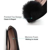image:imageHee grand Pom Pom Ballet Flats for Women Suede Pointed Toe SlipOn Casual Comfortable Flat ShoesBlack