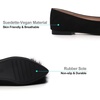 image:imageHee grand Pom Pom Ballet Flats for Women Suede Pointed Toe SlipOn Casual Comfortable Flat ShoesBlack