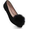 image:imageHee grand Pom Pom Ballet Flats for Women Suede Pointed Toe SlipOn Casual Comfortable Flat ShoesBlack