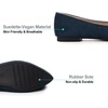 image:imageHee grand Pom Pom Ballet Flats for Women Suede Pointed Toe SlipOn Casual Comfortable Flat ShoesDark Blue