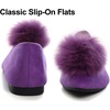 image:imageHee grand Pom Pom Ballet Flats for Women Suede Pointed Toe SlipOn Casual Comfortable Flat ShoesDark Purple