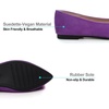 image:imageHee grand Pom Pom Ballet Flats for Women Suede Pointed Toe SlipOn Casual Comfortable Flat ShoesDark Purple