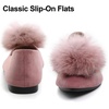 image:imageHee grand Pom Pom Ballet Flats for Women Suede Pointed Toe SlipOn Casual Comfortable Flat ShoesElegant Pink