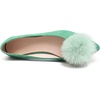 image:imageHee grand Pom Pom Ballet Flats for Women Suede Pointed Toe SlipOn Casual Comfortable Flat ShoesGrass Green