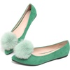 image:imageHee grand Pom Pom Ballet Flats for Women Suede Pointed Toe SlipOn Casual Comfortable Flat ShoesGrass Green