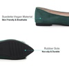 image:imageHee grand Pom Pom Ballet Flats for Women Suede Pointed Toe SlipOn Casual Comfortable Flat ShoesGreen