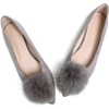 image:imageHee grand Pom Pom Ballet Flats for Women Suede Pointed Toe SlipOn Casual Comfortable Flat ShoesGrey