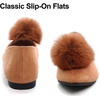 image:imageHee grand Pom Pom Ballet Flats for Women Suede Pointed Toe SlipOn Casual Comfortable Flat ShoesKhaki