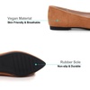 image:imageHee grand Pom Pom Ballet Flats for Women Suede Pointed Toe SlipOn Casual Comfortable Flat ShoesKhaki