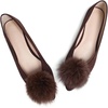 image:imageHee grand Pom Pom Ballet Flats for Women Suede Pointed Toe SlipOn Casual Comfortable Flat ShoesLatte Brown