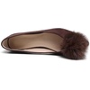 image:imageHee grand Pom Pom Ballet Flats for Women Suede Pointed Toe SlipOn Casual Comfortable Flat ShoesLatte Brown