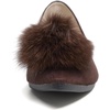 image:imageHee grand Pom Pom Ballet Flats for Women Suede Pointed Toe SlipOn Casual Comfortable Flat ShoesLatte Brown
