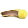 image:imageHee grand Pom Pom Ballet Flats for Women Suede Pointed Toe SlipOn Casual Comfortable Flat ShoesLemon Yellow