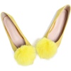 image:imageHee grand Pom Pom Ballet Flats for Women Suede Pointed Toe SlipOn Casual Comfortable Flat ShoesLemon Yellow