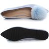 image:imageHee grand Pom Pom Ballet Flats for Women Suede Pointed Toe SlipOn Casual Comfortable Flat ShoesLight Blue