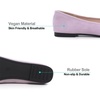 image:imageHee grand Pom Pom Ballet Flats for Women Suede Pointed Toe SlipOn Casual Comfortable Flat ShoesLight Purple