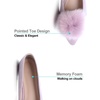 image:imageHee grand Pom Pom Ballet Flats for Women Suede Pointed Toe SlipOn Casual Comfortable Flat ShoesLight Purple