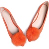 image:imageHee grand Pom Pom Ballet Flats for Women Suede Pointed Toe SlipOn Casual Comfortable Flat ShoesOrange