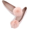 image:imageHee grand Pom Pom Ballet Flats for Women Suede Pointed Toe SlipOn Casual Comfortable Flat ShoesPale Pink