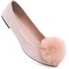 image:imageHee grand Pom Pom Ballet Flats for Women Suede Pointed Toe SlipOn Casual Comfortable Flat ShoesPale Pink