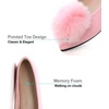 image:imageHee grand Pom Pom Ballet Flats for Women Suede Pointed Toe SlipOn Casual Comfortable Flat ShoesPink