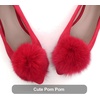 image:imageHee grand Pom Pom Ballet Flats for Women Suede Pointed Toe SlipOn Casual Comfortable Flat ShoesRed