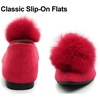 image:imageHee grand Pom Pom Ballet Flats for Women Suede Pointed Toe SlipOn Casual Comfortable Flat ShoesRed