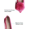 image:imageHee grand Pom Pom Ballet Flats for Women Suede Pointed Toe SlipOn Casual Comfortable Flat ShoesRose