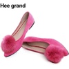 image:imageHee grand Pom Pom Ballet Flats for Women Suede Pointed Toe SlipOn Casual Comfortable Flat ShoesRose