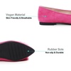 image:imageHee grand Pom Pom Ballet Flats for Women Suede Pointed Toe SlipOn Casual Comfortable Flat ShoesRose