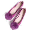 image:imageHee grand Pom Pom Ballet Flats for Women Suede Pointed Toe SlipOn Casual Comfortable Flat ShoesRose Purple