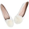 image:imageHee grand Pom Pom Ballet Flats for Women Suede Pointed Toe SlipOn Casual Comfortable Flat ShoesWhite