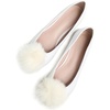 image:imageHee grand Pom Pom Ballet Flats for Women Suede Pointed Toe SlipOn Casual Comfortable Flat ShoesWhite