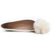 image:imageHee grand Pom Pom Ballet Flats for Women Suede Pointed Toe SlipOn Casual Comfortable Flat ShoesWhite