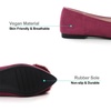 image:imageHee grand Pom Pom Ballet Flats for Women Suede Pointed Toe SlipOn Casual Comfortable Flat ShoesWine Red