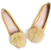 image:imageHee grand Pom Pom Ballet Flats for Women Suede Pointed Toe SlipOn Casual Comfortable Flat ShoesYellow