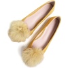 image:imageHee grand Pom Pom Ballet Flats for Women Suede Pointed Toe SlipOn Casual Comfortable Flat ShoesYellow
