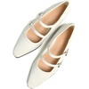 image:imageHee grand Retro Ankle Strap Buckle Mary Jane Shoes Women Pointed Toe PU Leather Low Heel Dress ShoesApricot