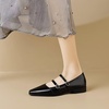 image:imageHee grand Retro Ankle Strap Buckle Mary Jane Shoes Women Pointed Toe PU Leather Low Heel Dress ShoesBlack